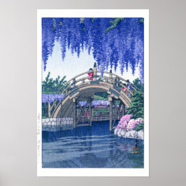 Póster ukiyoe - hasui - N.º 34 Wisteria en Kameido -