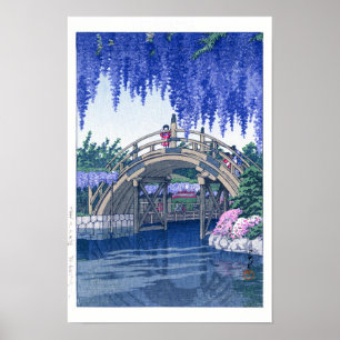 Póster ukiyoe - hasui - N.º 34 Wisteria en Kameido -