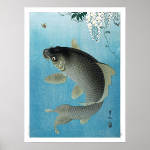 Póster Ukiyoe [Koson] Carpa Salto (S)