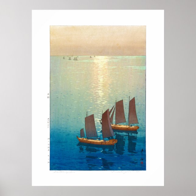 Póster ukiyoe - Yoshida - 01 - El mar abrasador (Frente)