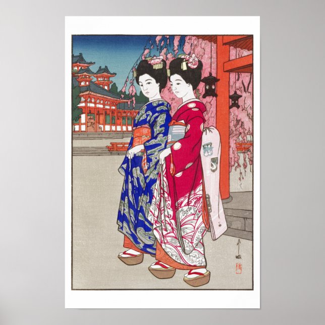 Póster ukiyoe - Yoshida - 14 - Maiko -  (Frente)