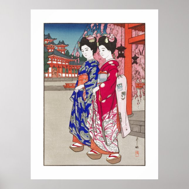 Póster ukiyoe - Yoshida - 14 - Maiko - (Frente)