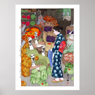 Póster ukiyoe - Yoshida - 16 - Verdulería honesta, Nezu 