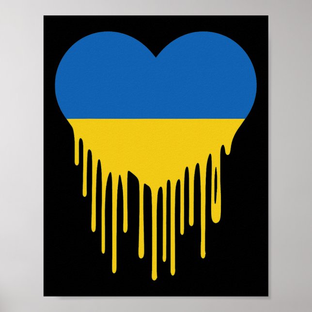 Póster Ukraine Bleeding Heart Support And Stand With Ukra (Frente)