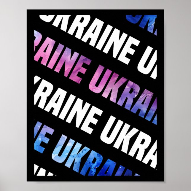 Póster Ukraine Camo Pattern Watercolor Camouflage  (Frente)