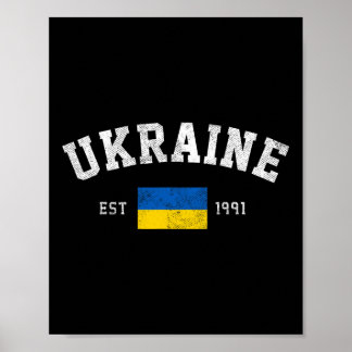 Póster Ukraine Est. 1991 Ukrainian Flag Independence Day