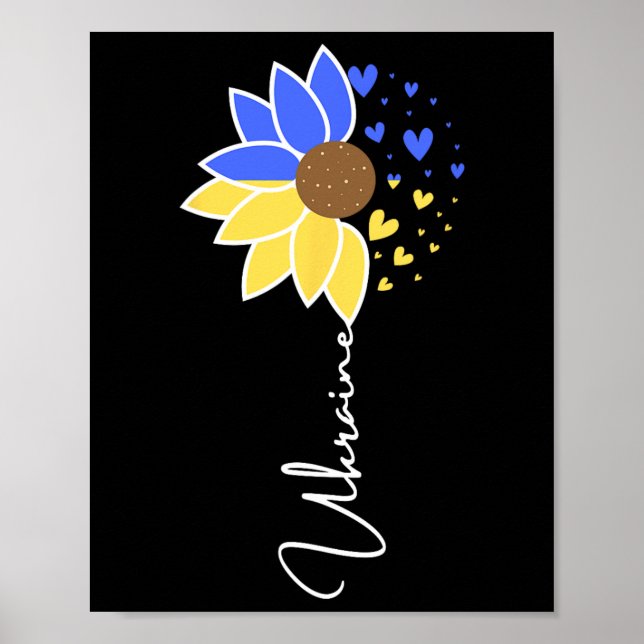 Póster Ukraine Flag Sunflower Hearts  (Frente)