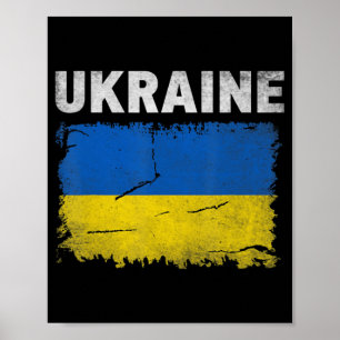 Póster Ukraine Flag Vintage Ukrainian National Colors Clo