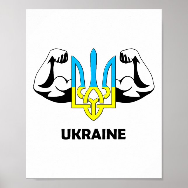 Póster Ukraine Is Power! Emblem Of Ukraine. Trident.  (Frente)