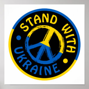 Póster Ukraine Peace Symbol Stand With Ukraine