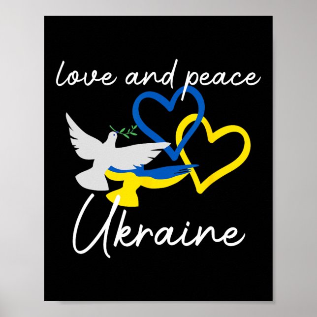 Póster Ukraine Support Hope Positivity Peaceful Dove Enth (Frente)