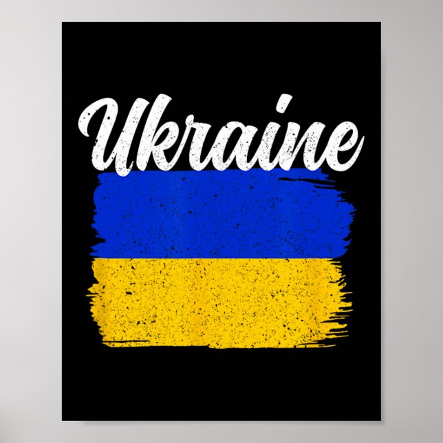 Póster Ukraine Support Ukraine Flag Freedom Solidarity  (Frente)
