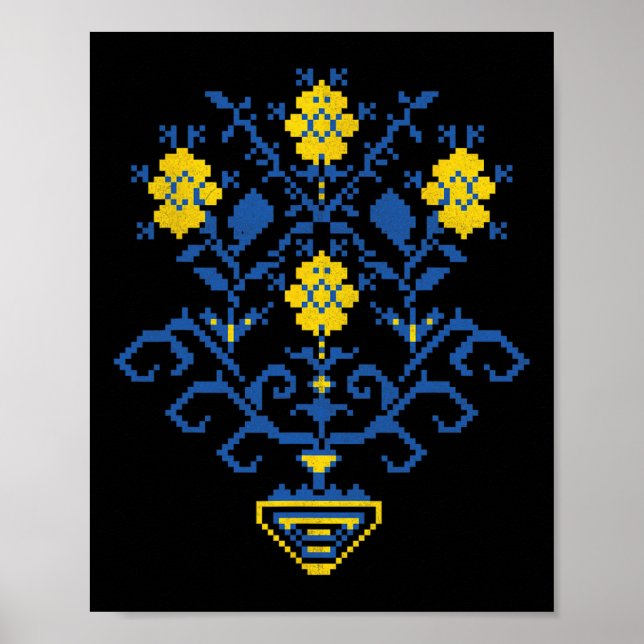 Póster Ukraine Ukrainian Kiew Trysub Flag 11  (Frente)