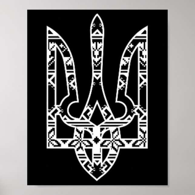 Póster Ukraine Ukrainian Kiew Trysub Flag 19  (Frente)