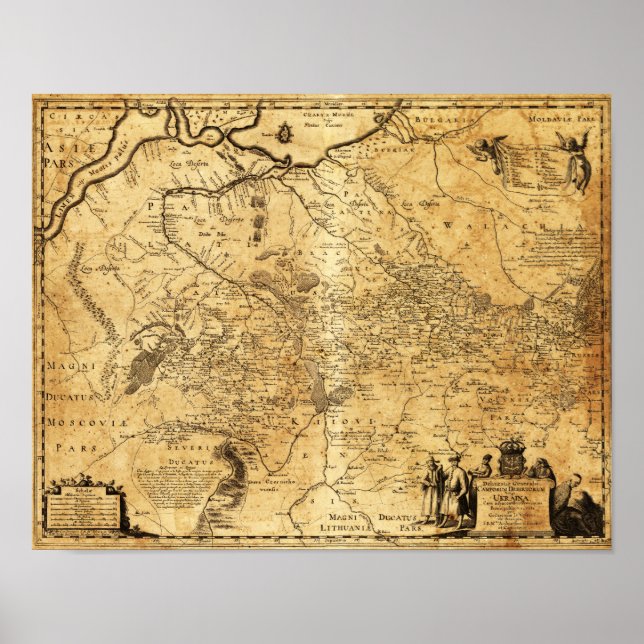 Póster UkrainePanoramic MapUkraine (Frente)