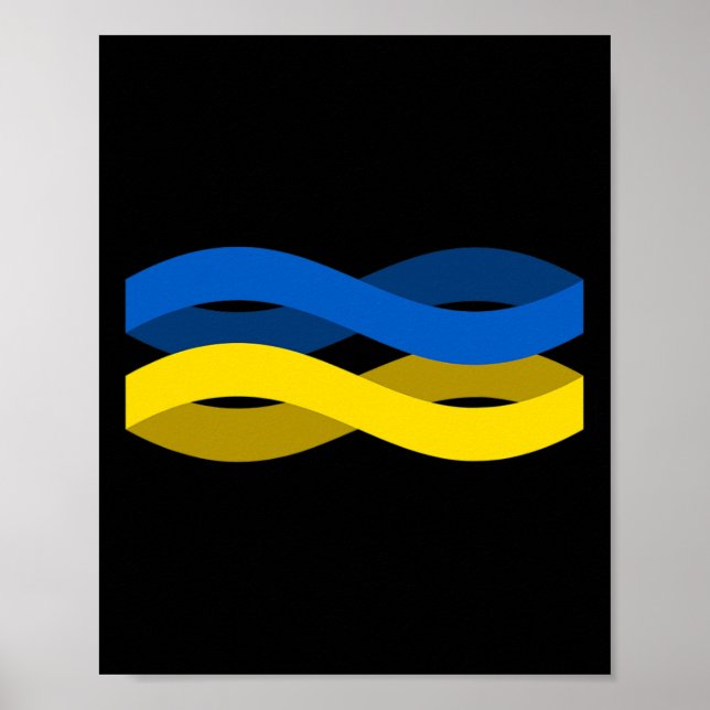 Póster Ukrainian Flag Ribbon Support Ukraine  (Frente)