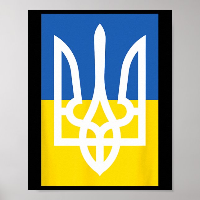 Póster Ukrainian Flag Vintage Heritage  (Frente)