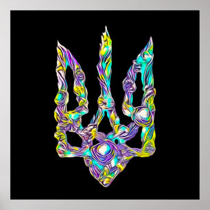 Póster Ukrainian symbol trident