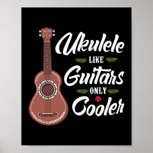 Póster Ukulele Como Guitarra Solamente Jugador Hawai