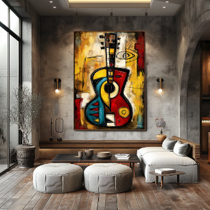 Póster Ukulele expresionista abstracto – Moderno simbólic
