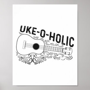 Póster Ukulele hawaiano Uke Uke-o-holic