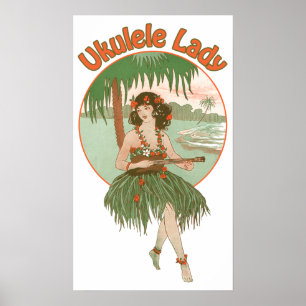 Póster Ukulele Lady #1 Poster