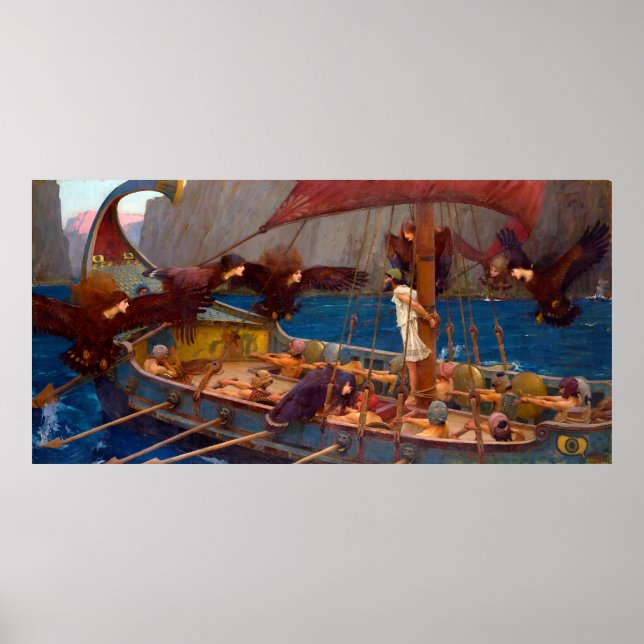 Póster Ulises y las Sirenas (1891) (Frente)