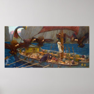 Póster Ulises y las sirenas de J.W. Waterhouse