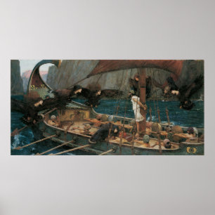 Póster Ulises y las sirenas de John William Waterhouse