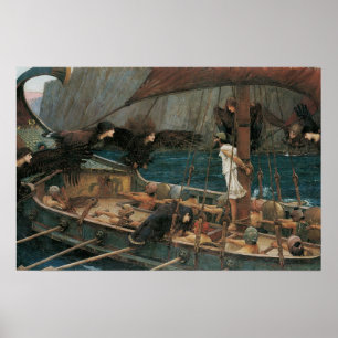 Póster Ulises y las sirenas por el Waterhouse de JW