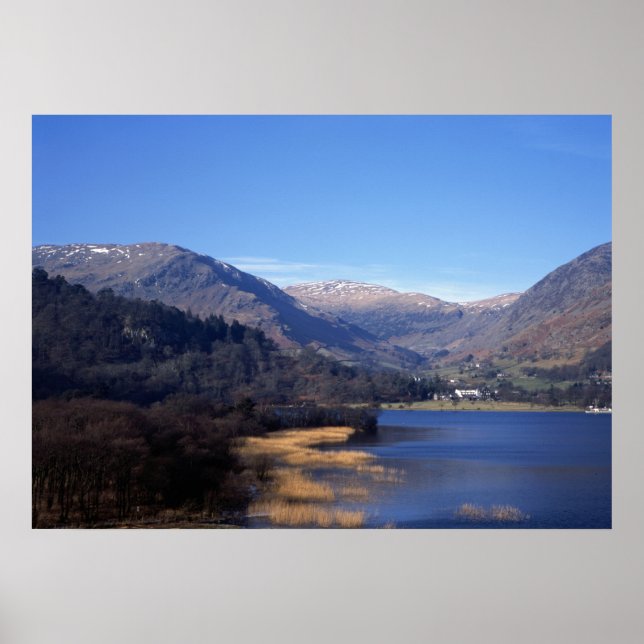 Póster Ullswater Cumbria Inglaterra Postcard Cushion (Frente)