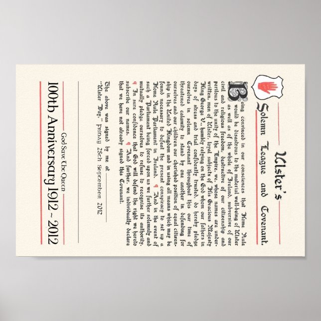 Póster Ulster Covenant (Frente)