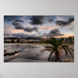 Póster Última tarde en la playa de Rethymnon en Creta