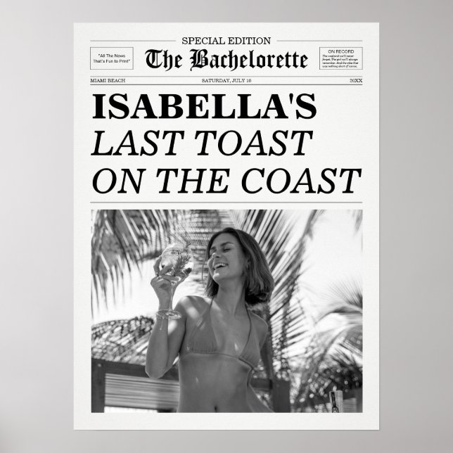 Póster Última Tostada En La Costa Del Periódico Bachelore (Frente)