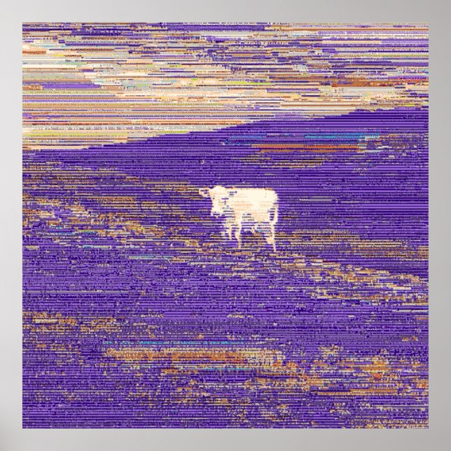 Póster Última Transmisión o Vaca en un Campo (Frente)