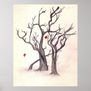 Póster Últimas hojas del otoño