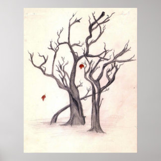 Póster Últimas hojas del otoño