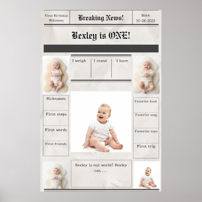 Póster Últimas noticias Primeros hitos (Frente)