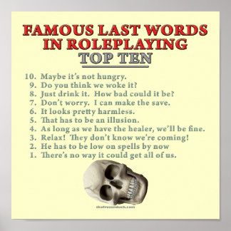 Póster Últimas palabras famosas en Roleplay: Las diez pri
