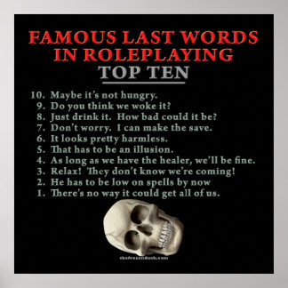 Póster Últimas palabras famosas en Roleplay: Las diez pri