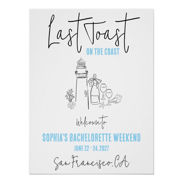 Póster Último brindis en la costa Despedida de soltera Bi (Anverso)