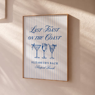 Póster Último brindis en la costa elegantes arcos dibujad