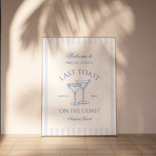 Póster Último brindis en la playa de la costa Soltera Azu