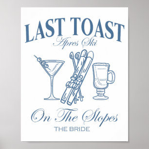 Póster Último brindis en las laderas soltero esquí boda