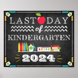 Póster Último día de clases Rótulo editable