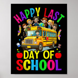 Póster Último Día De Colegio Autobús Escolar Lindo Estudi