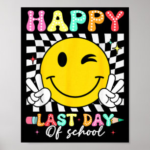 Póster Último Día de Colegio Cara Sonriente Groovy Profes