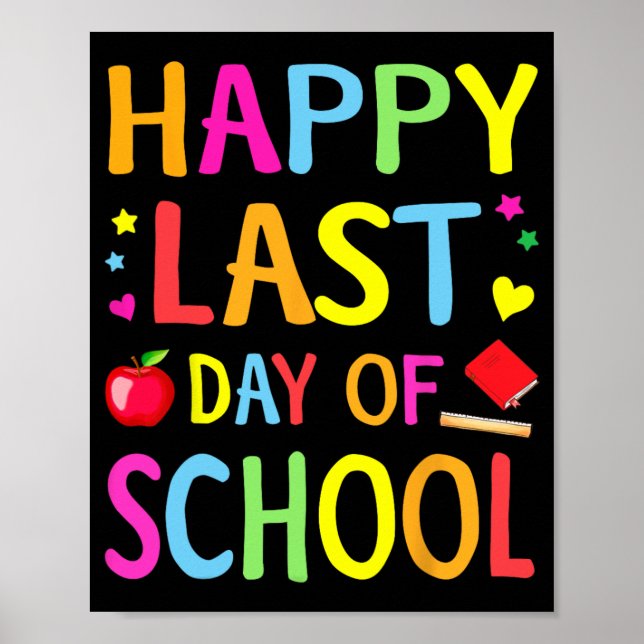 Póster Último Día De Colegio Divertido Fin De Año Profeso (Frente)