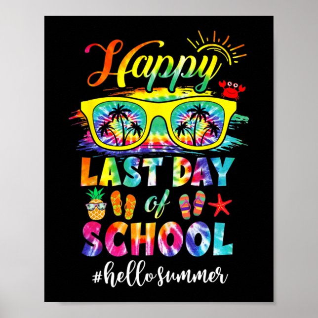 Póster Último Día De Colegio Hola Verano Profesor Estudia (Frente)