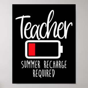 Póster Último Día de Colegio Recarga de Verano para Profe